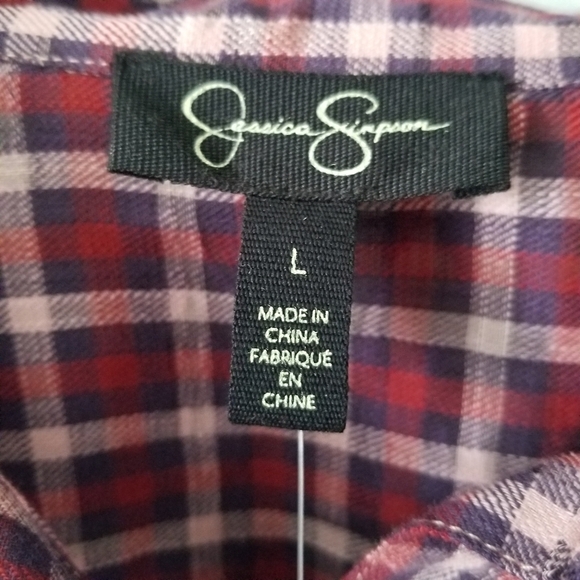 Jessica Simpson Sadie Ruffle Button Down Shirt - Picture 5 of 9